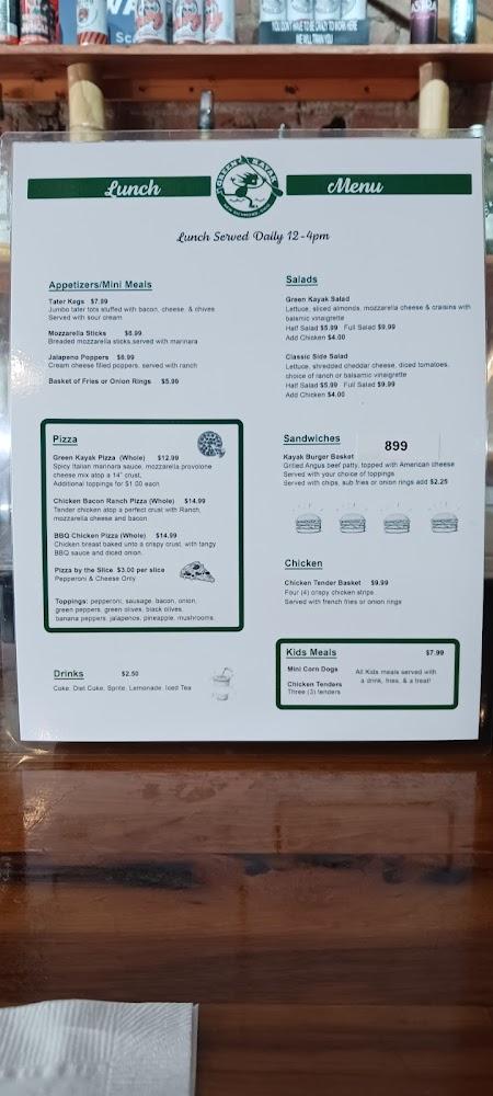 Green Kayak Grille & Pub Menu image 3